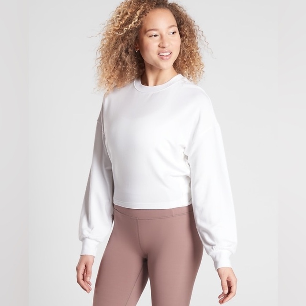 Athleta White Women's Cropped Sweatshirt